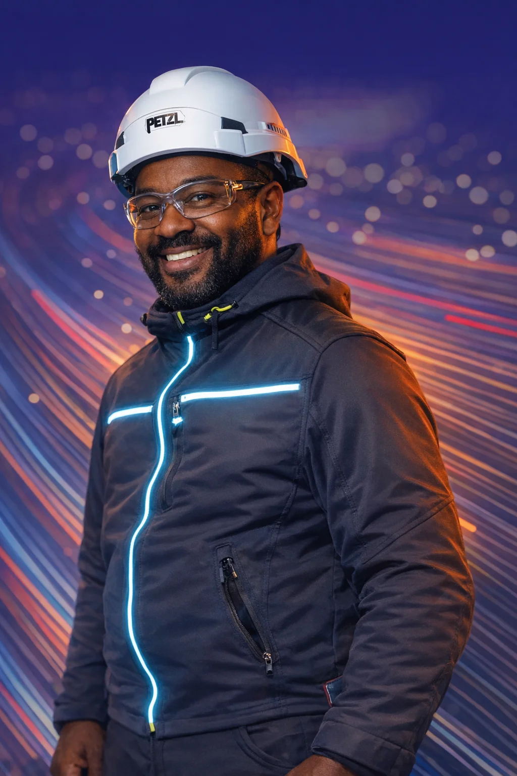 Anicet Awoa, fondateur de Leader Fibre Optique, en tenue professionnelle